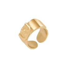 Open gold-plated ring from the Malachite collection