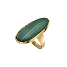 A magnificent ring with green malachite