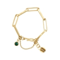 Green Stone Charm Bracelet – ORSKA Jewelry