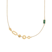 Long necklace with asymmetrical pendants from the Malachite collection