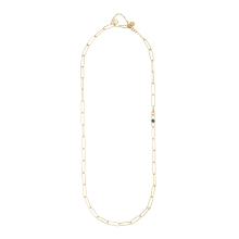 Gold-plated necklace with link bracelet - Malachite collection