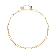 A short link necklace with a green pendant from the Malachite collection