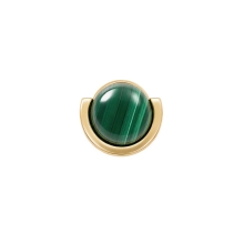 Gold-plated pin with green malachite