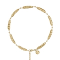 Gold-Plated Statement Necklace with Wheat Motif - ORSKA Bery Collection