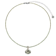 Short necklace with green natural stones and amethyst pendant from the Duo collection