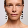 Silver earrings with black tourmalines from the Aurora collection