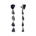 Long earrings with black tourmalines from the Aurora collection