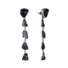 Long earrings with black tourmalines from the Aurora collection