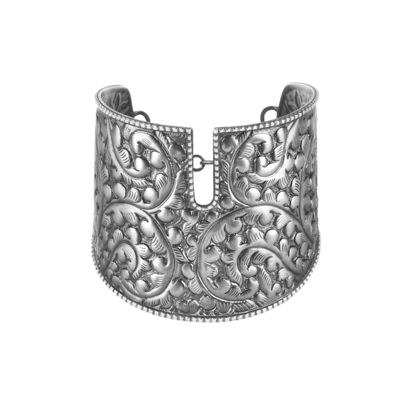 Graphite, wide cuff bracelet from the Nepal collection NEA68-2