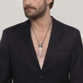 Graphite-colored necklace with a striking pendant from the Nepal collection