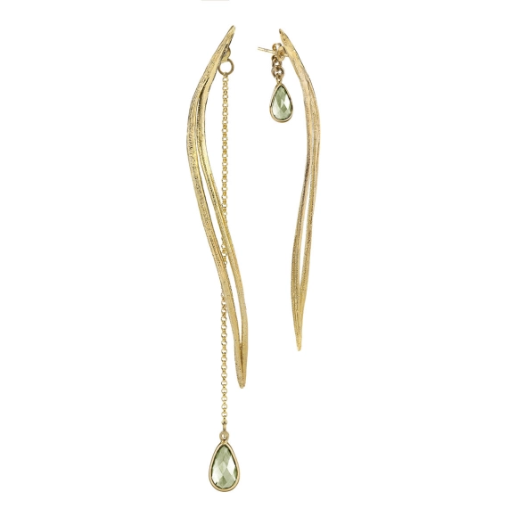 Asymmetrical earrings with amethyst - ORSKA