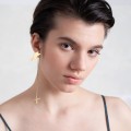 Asymmetrical golden earrings from the Aves collection AVK31-2 - ORSKA jewelry
