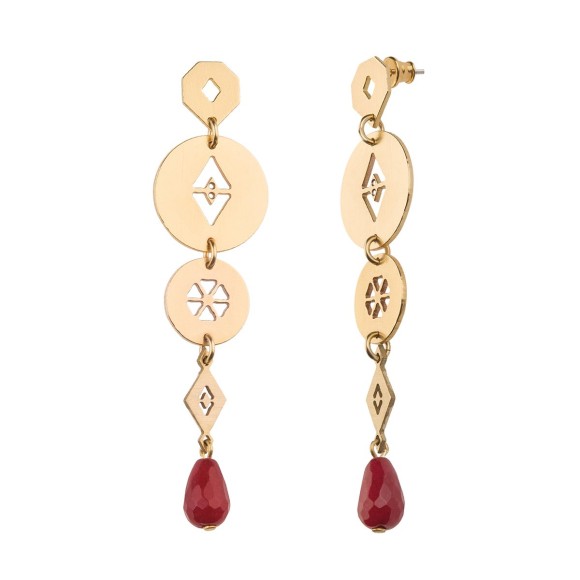 Long jade earrings from the Peru collection - PEK32-1 ORSKA jewelry