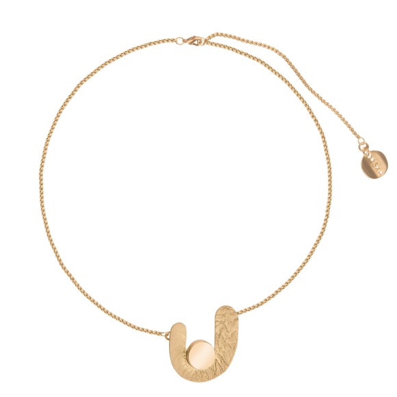 Artistic necklace made of brass from the MOON collection by ORSKA jewelry