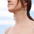 Colorful natural stone earrings, handmade of gold-plated brass, the Gelato collection - ORSKA jewelry