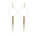 Brass hoop earrings with decorative chains from the Vintage collection BOK32-3-1 ORSKA jewelry