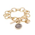 Golden link bracelet with a pendant TT28-1 from the Tattoo collection by ORSKA jewelry designed by Anna Orska