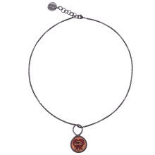 Graphite necklace with tattoo pendant from the Tattoo collection