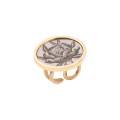 TTP42-3 Large ring with a peony from the Tattoo collection by ORSKA jewelry