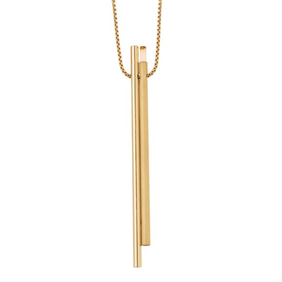 Long necklace with an elegant pendant adorned with transparent amber from the Baltica collection by ORSKA jewelry