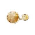 Gold ring with two milk ambers handmade by ORSKA brand