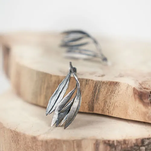Silver leaf earrings by ORSKA
