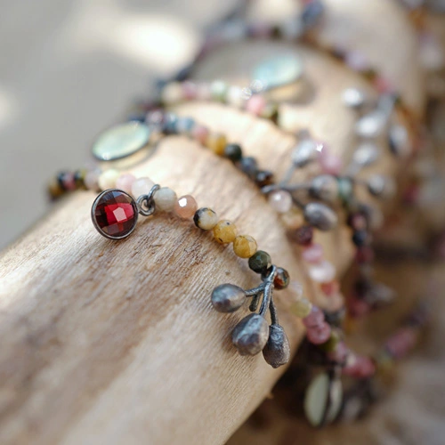 Silver necklaces with natural stones by ORSKA