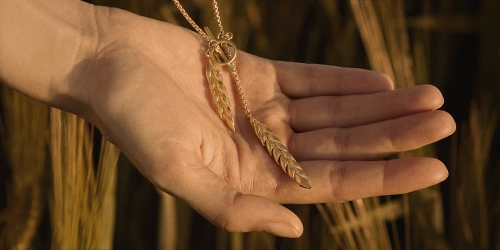 Handmade jewelry with plant motifs
