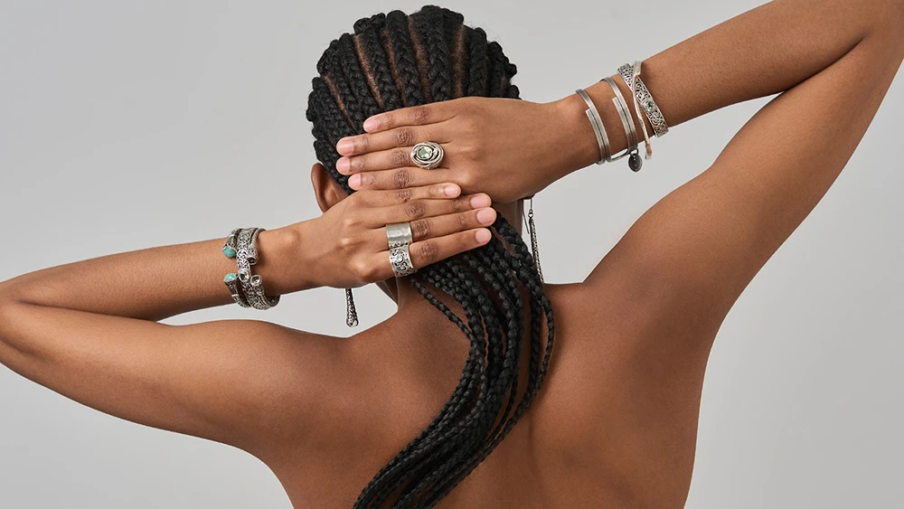 Silver rings and bracelets from the Duo collection