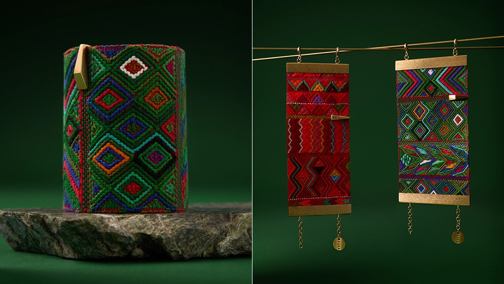 Wide, woven bracelets from Guatemala collection