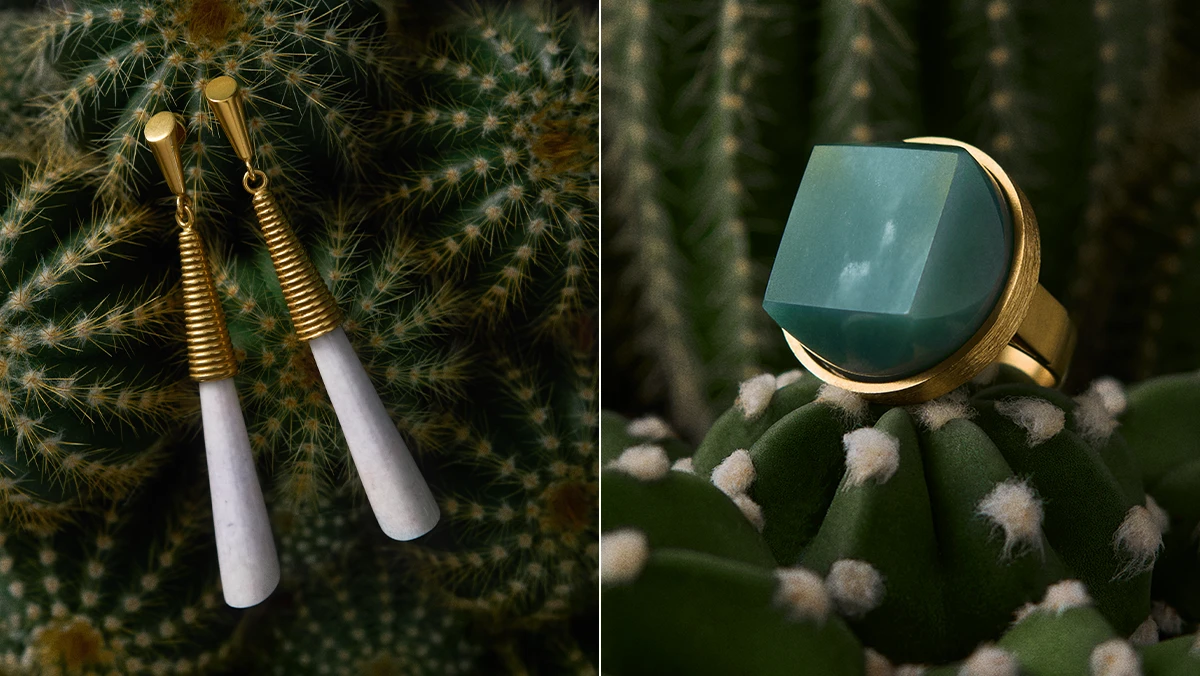 Gold-plated jade jewelry from the Guatemala collection