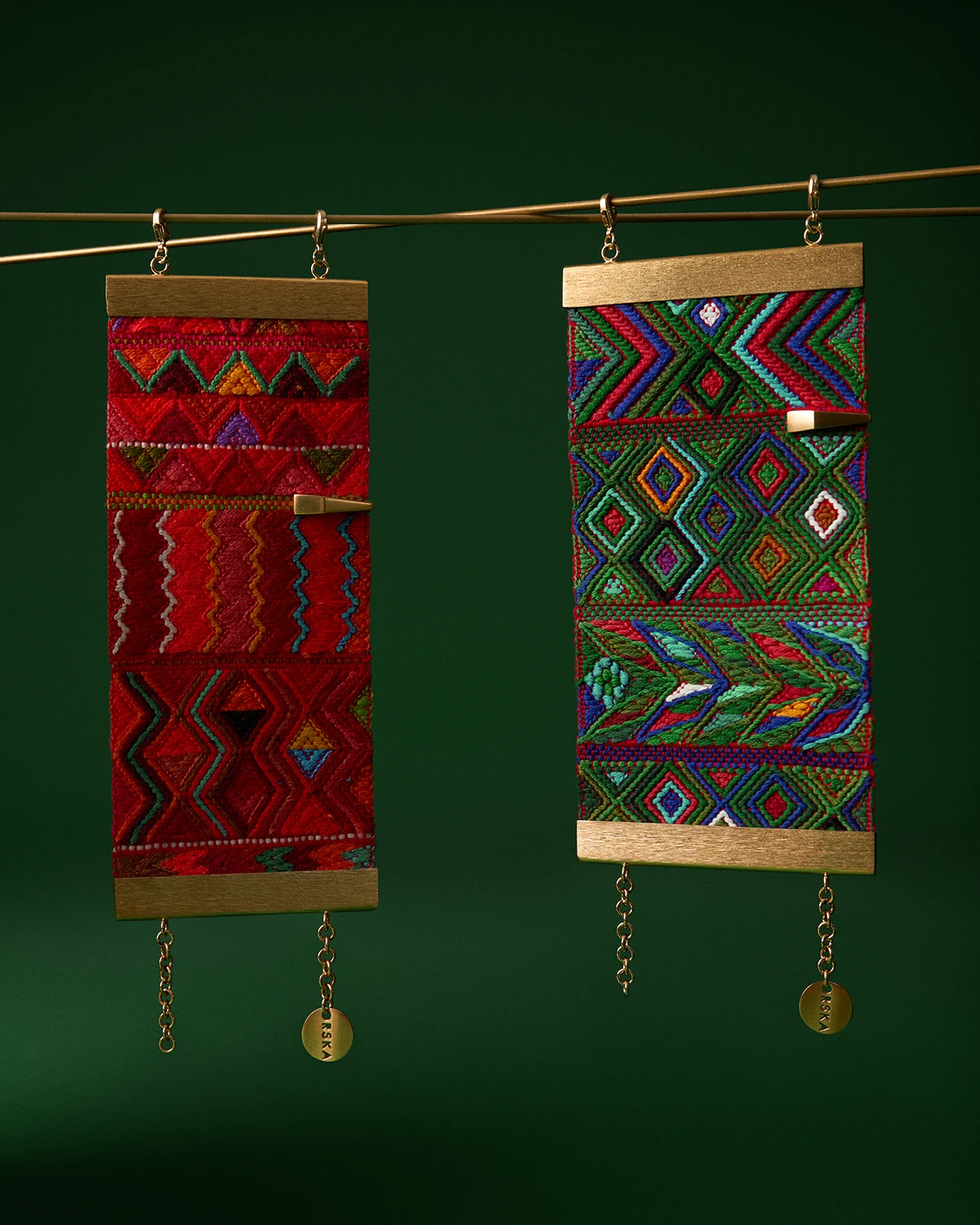 Wide, gold-plated bracelets from the Guatemala collection