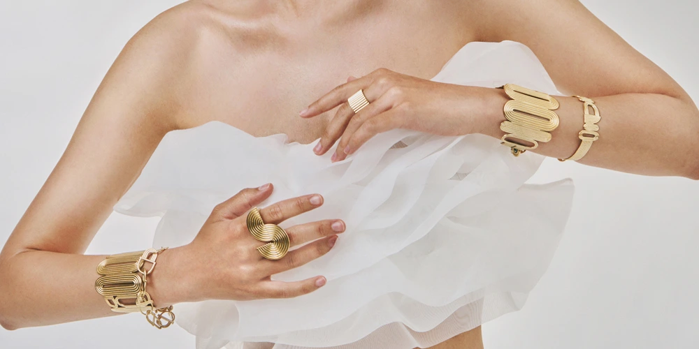 Golplated jewelry form the Holos collection byc ORSKA