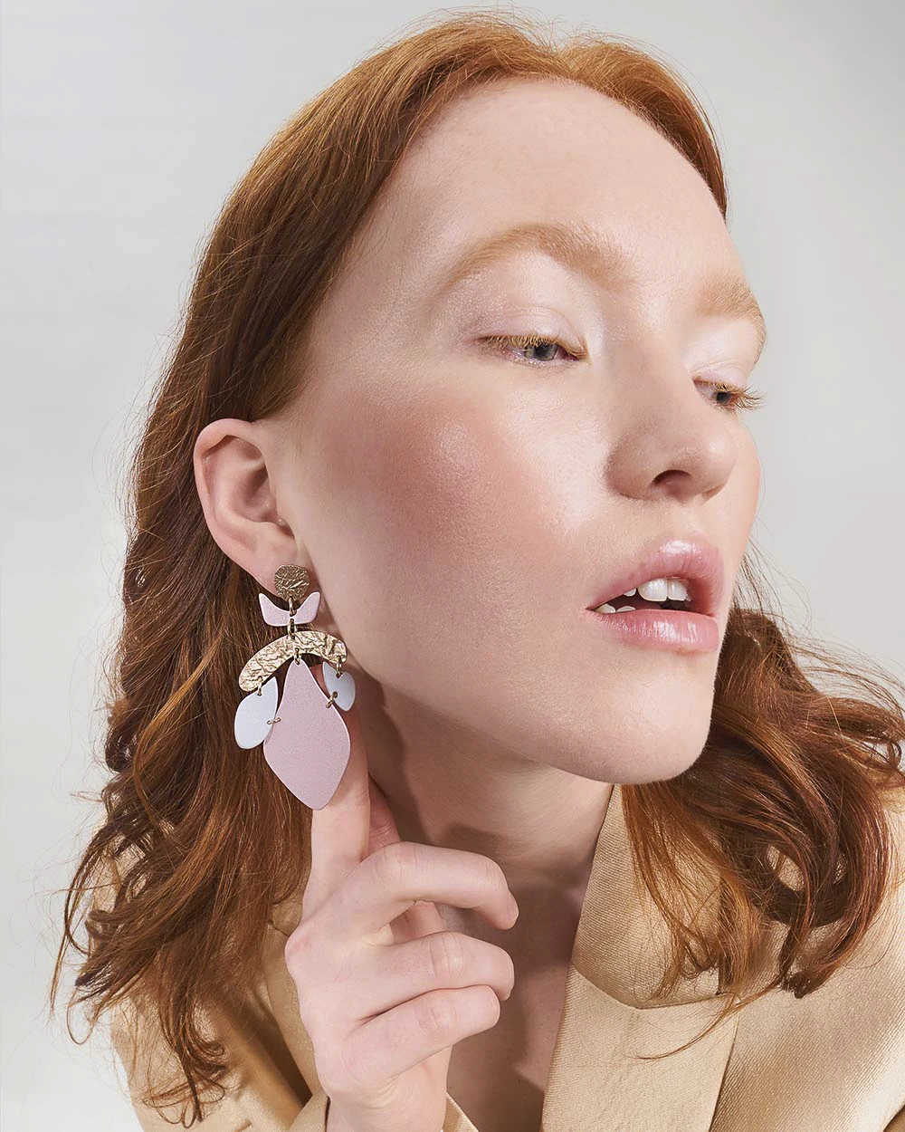 Pink earrings from the Tache collection by ORSKA