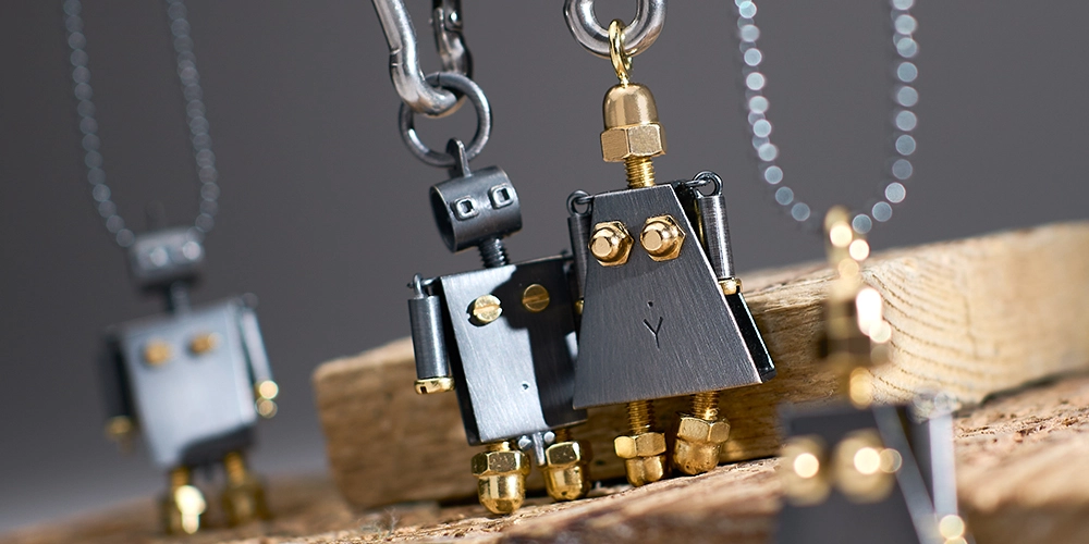 Robot keychains from the Machines collection by ORSKA