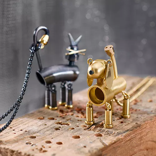 Cat and dog necklaces by ORSKA jewelry