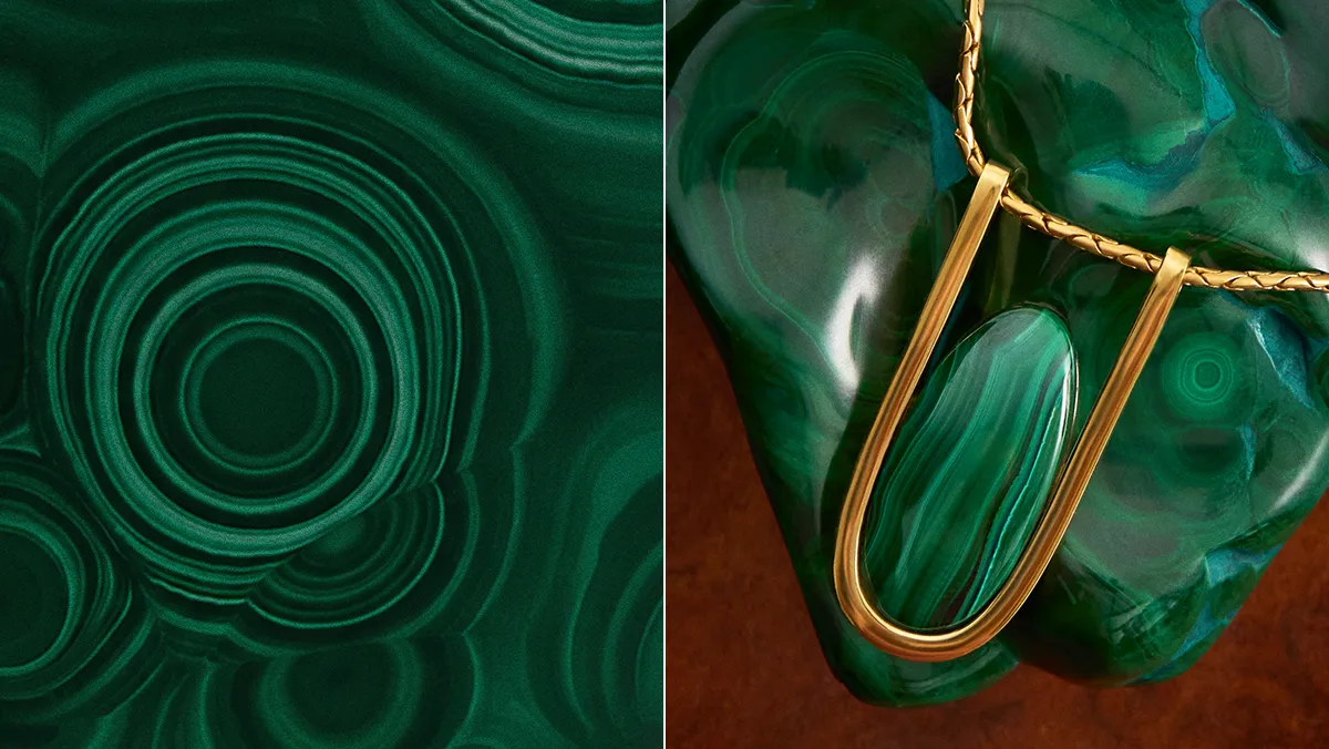 Handmade malachite necklace by ORSKA
