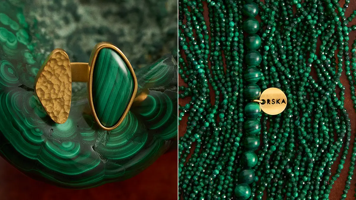 Malachite in ORSKA jewelry