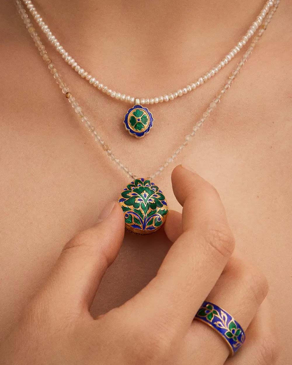 Handmade necklaces with enamel branding ORSKA