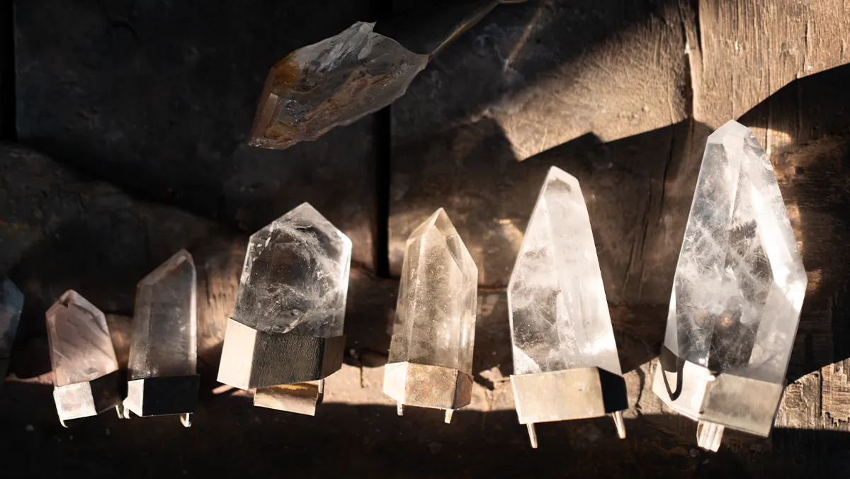 Rock crystal necklaces from Nepal