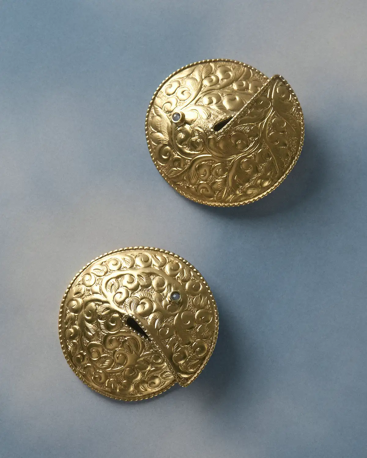 ORSKA repoussé earrings from Nepal