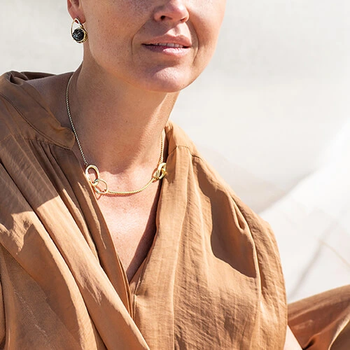 Irregular, short necklace from the New Stone collection by ORSKA