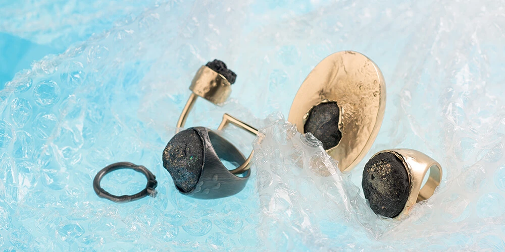 Large irregular rings from the new stone collection by ORSKA