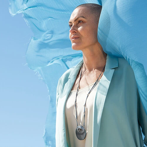 Silver necklacce from the new stone collection by ORSKA