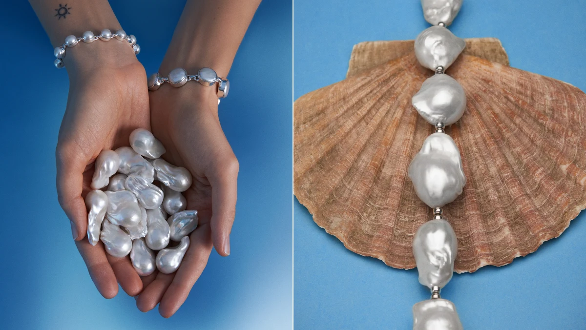 Silver jewelry with baroque pearls from the Perle collection