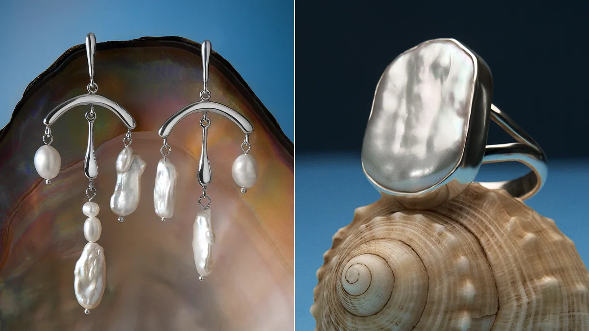 Silver jewelry with irregular pearls from the Perle collection