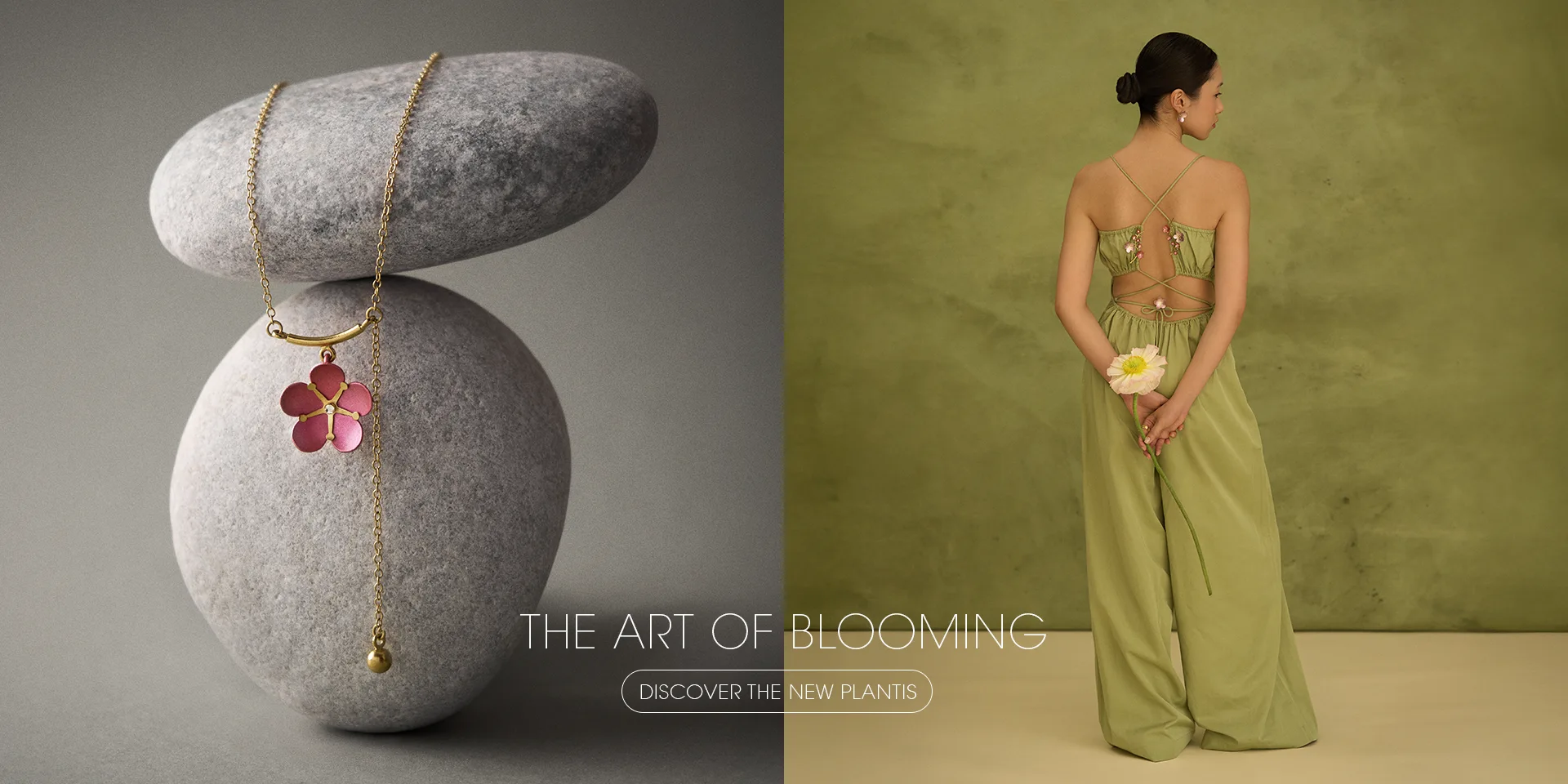 Necklace with pink cherry blossom by ORSKA