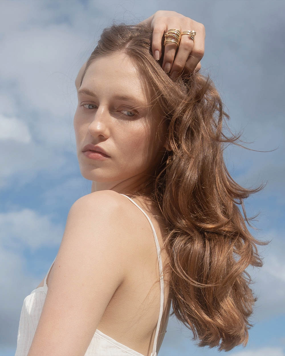 Golplated rings with natural crystals