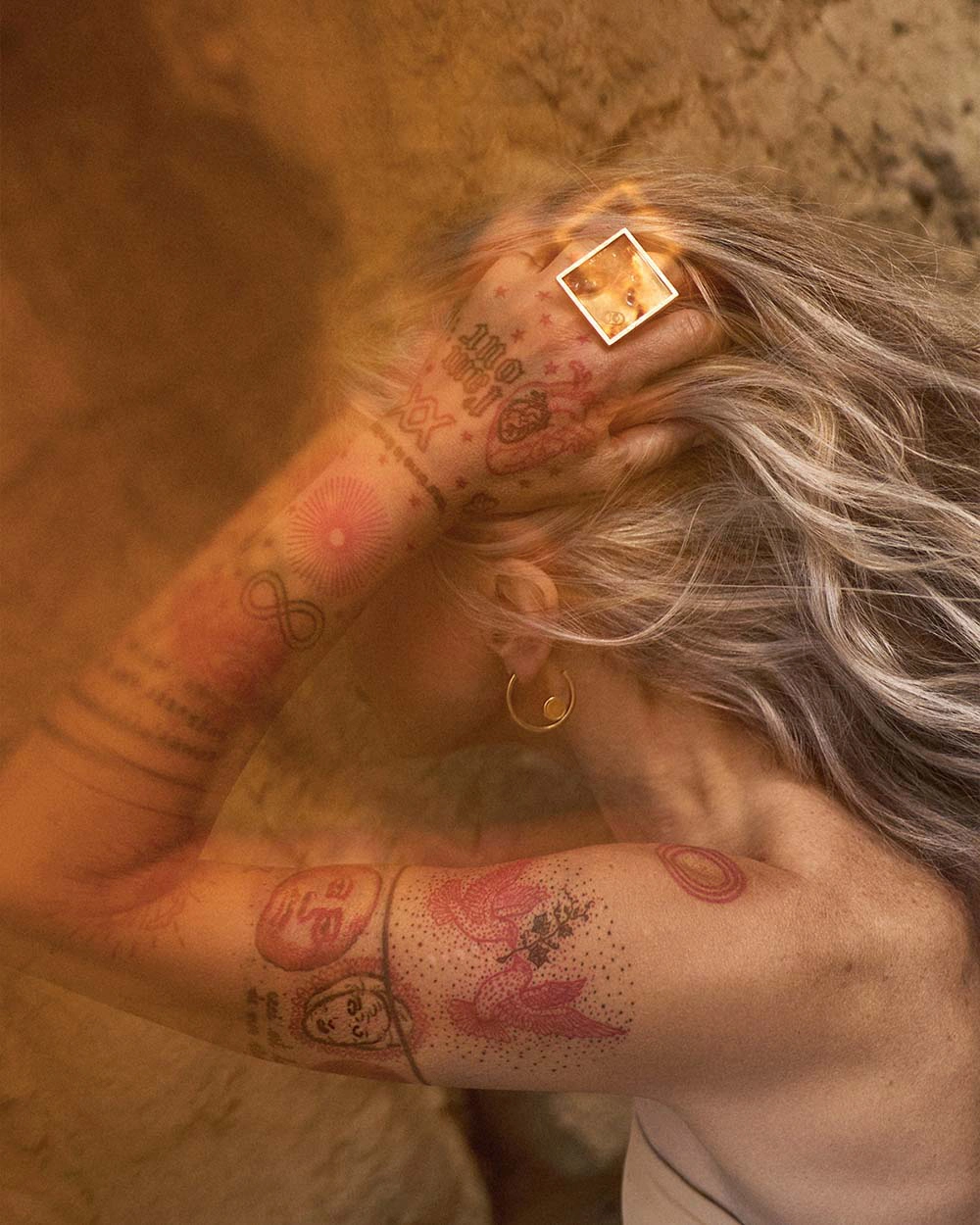 Goldplated ring with amber by ORSKA