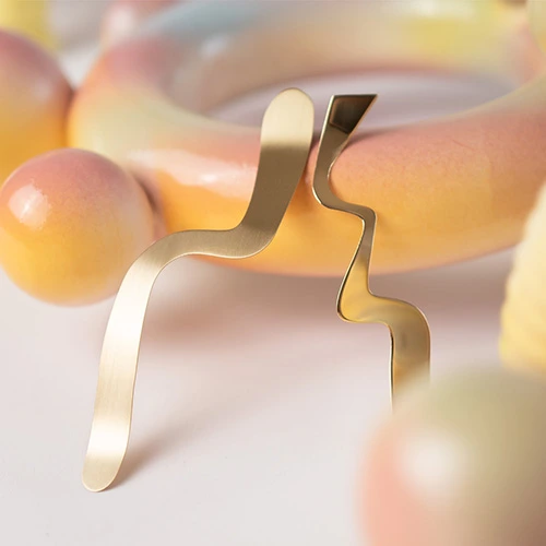 Unique, gold earrings from the Tache collection by ORSKA